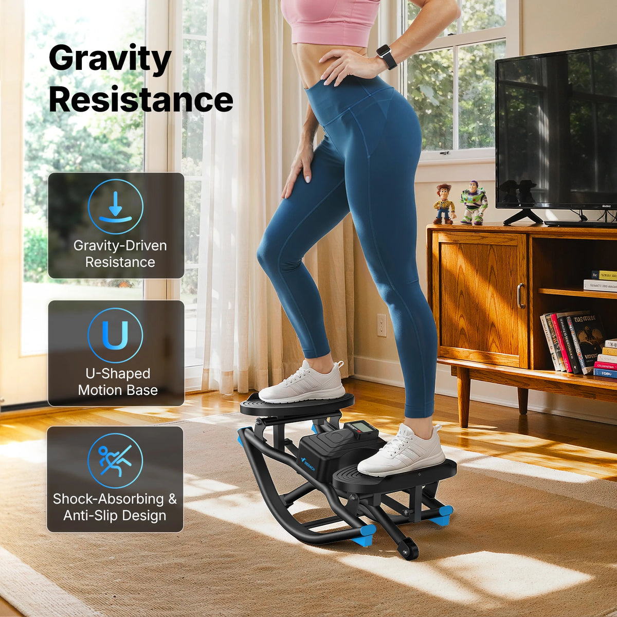 MERACH Rocking stepper 300 lbs Weight Capacity Ab Twist Board Workout Exercise Equipment for Slim Waist and Core Ab Exercise Silent Noiseless Rock Stepper Machine for Home Apartment Dorm Office Gym