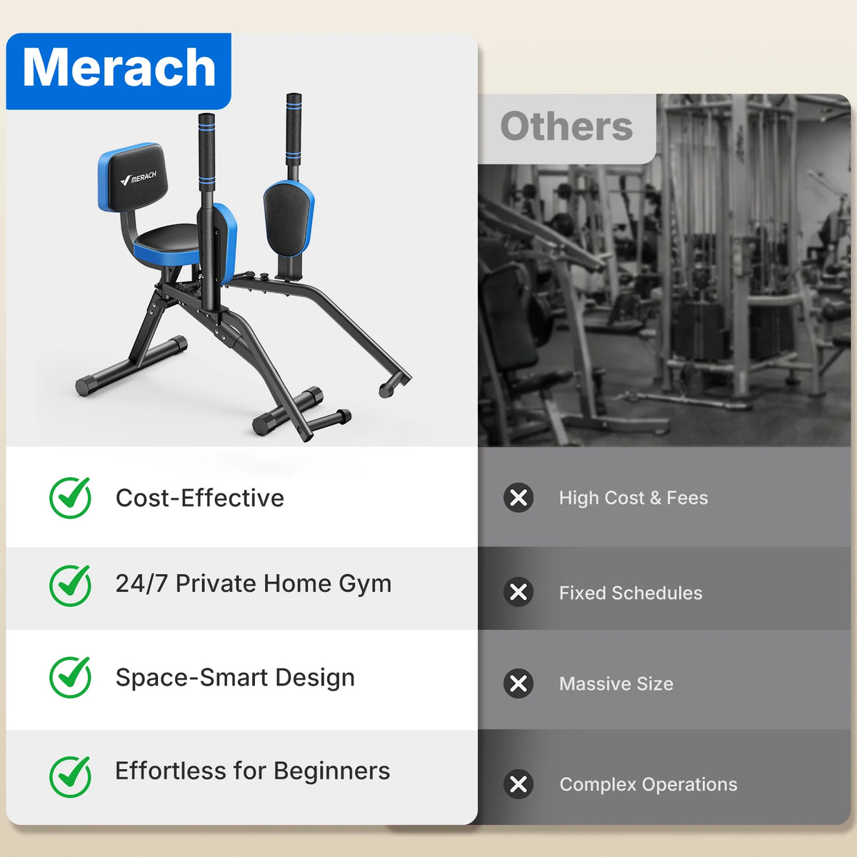 MER Hip Abductor Machine for Glute and Outer Thigh Training