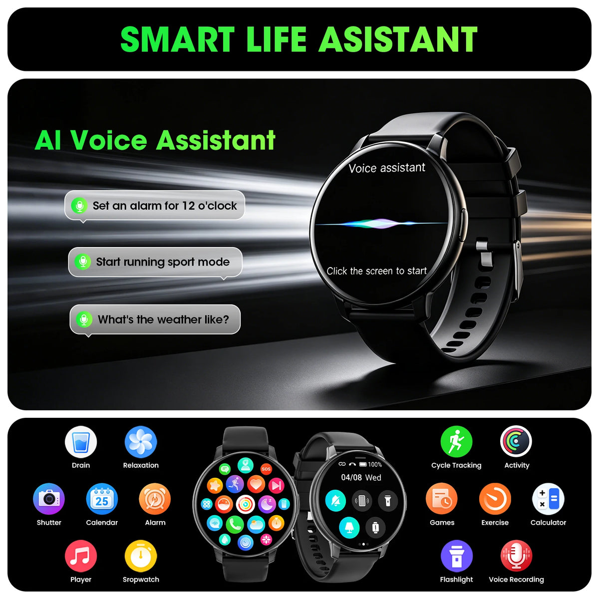 Bluetooth Calling Smartwatch With Fitness Tracking And Health Monitoring