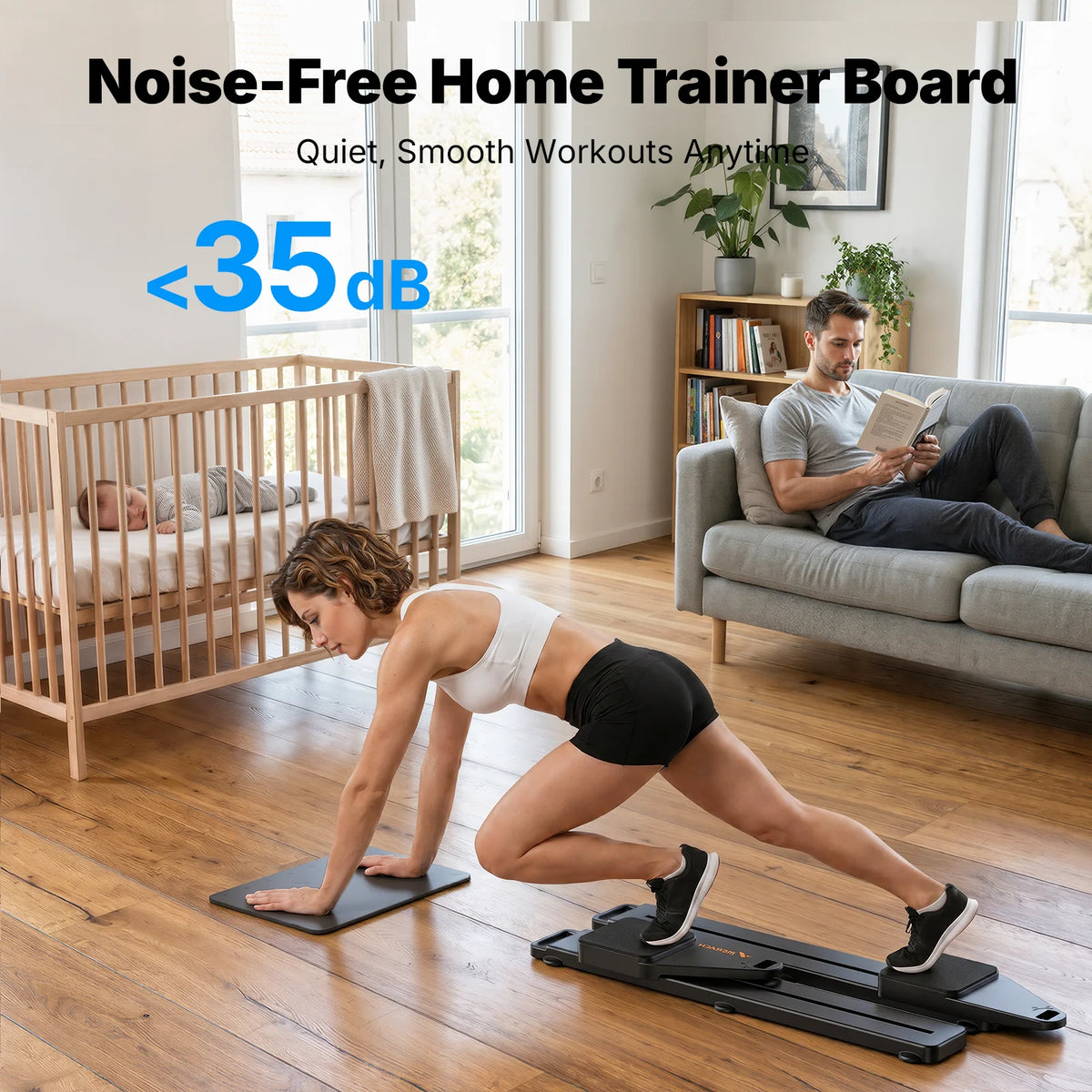 MERACH Pilates Reformer Board for Full Body Home Workouts