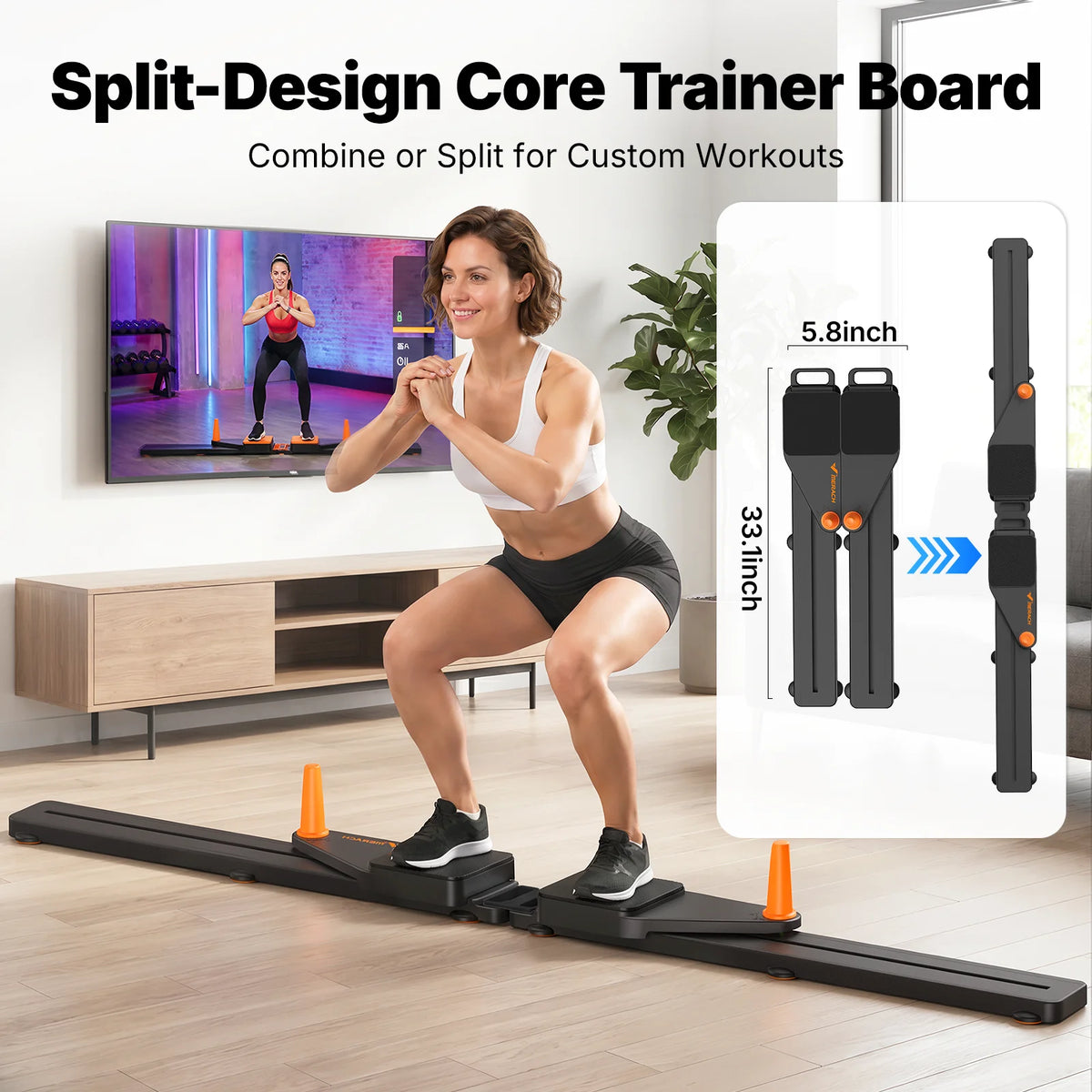 MERACH Pilates Reformer Board for Full Body Home Workouts
