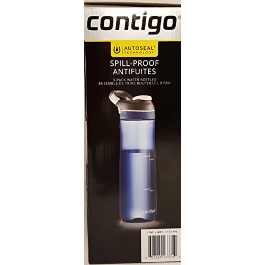 AUTOSEAL Spill Proof Reusable Water Bottles Pack Of Three