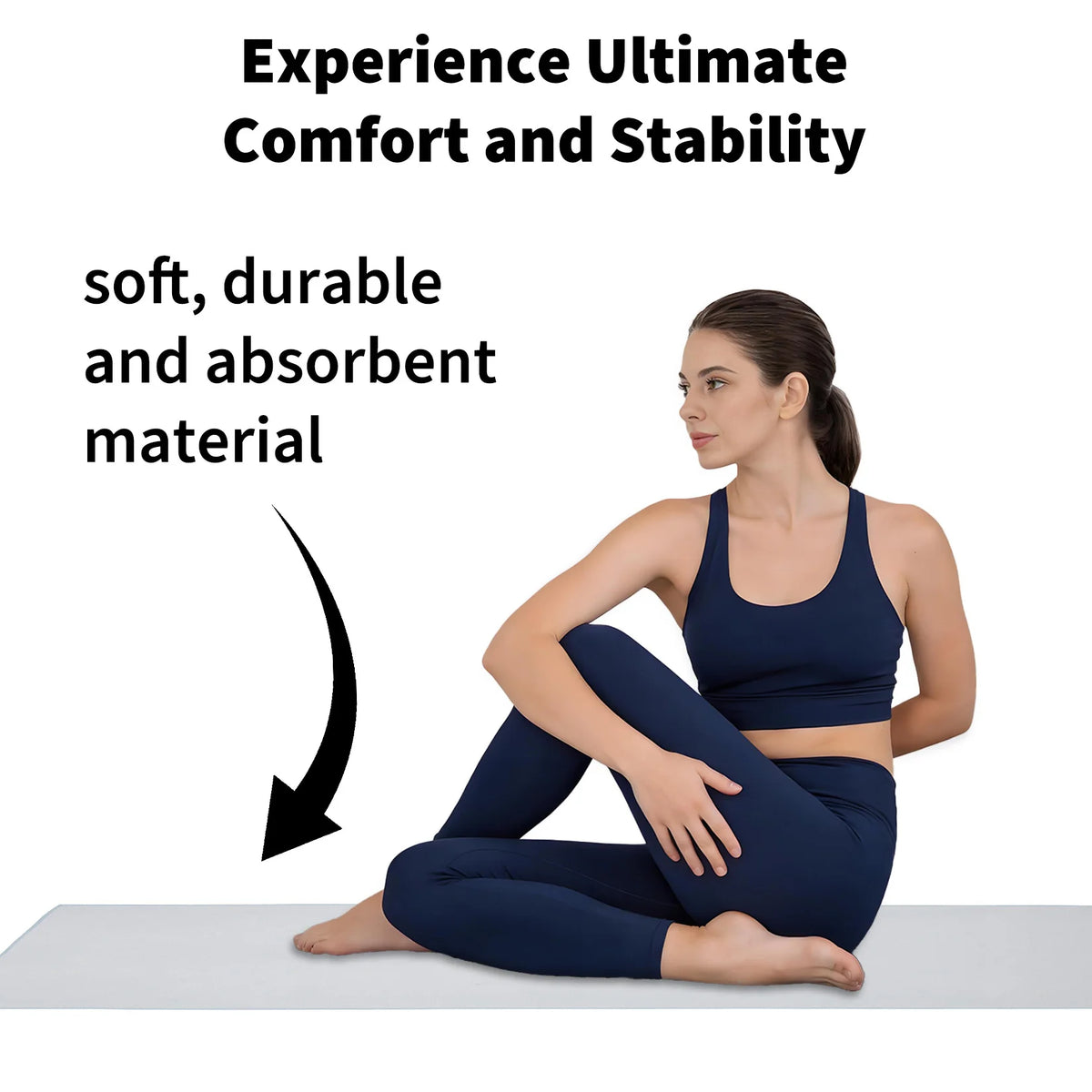Non-Slip Microfiber Yoga Towel for Hot Yoga & Pilates - Sweat Absorbent, Quick Dry, Machine Washable - Mat Cover, Ideal for Gym - 183x67cm