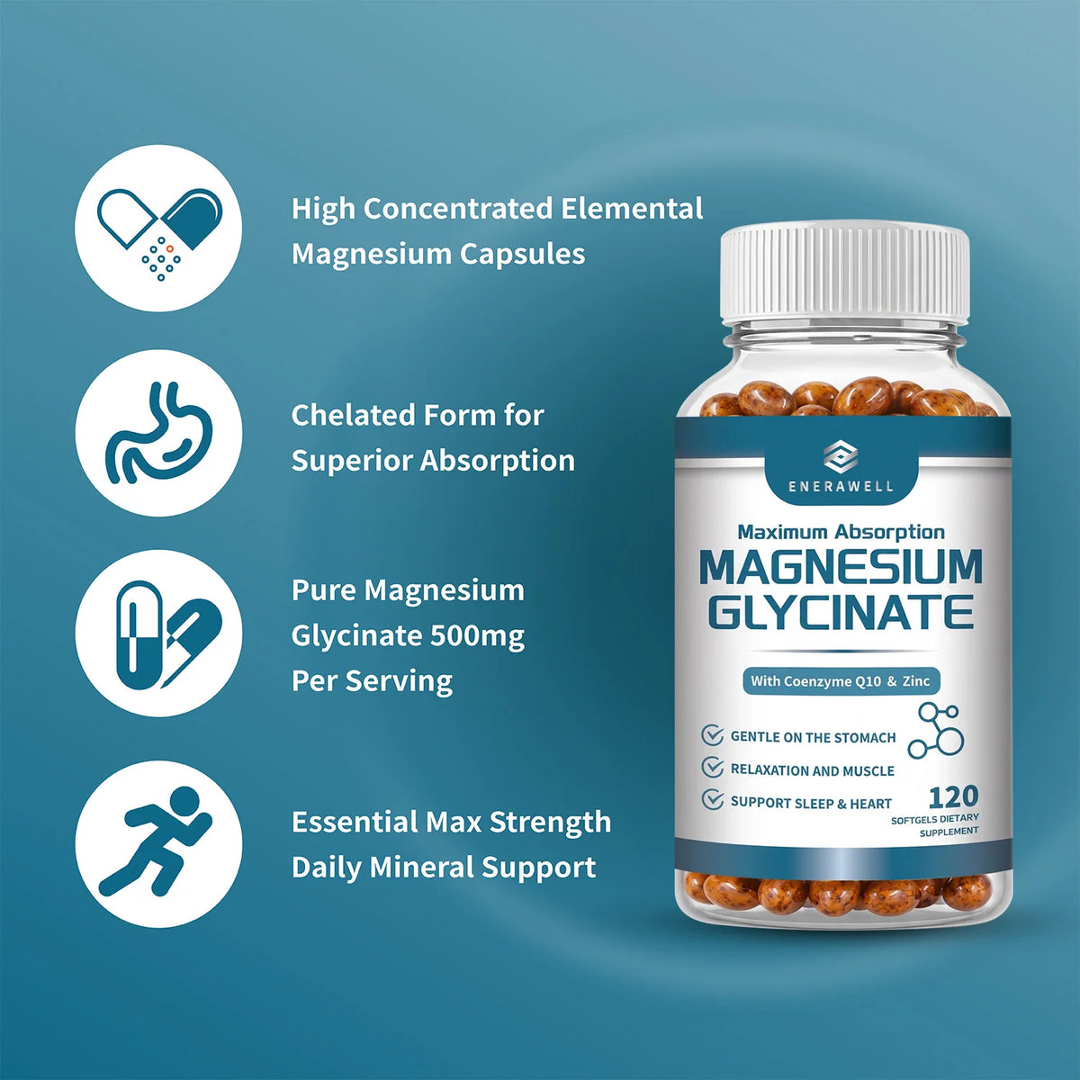 Magnesium Glycinate Supplement for Nervous System and Muscle Health
