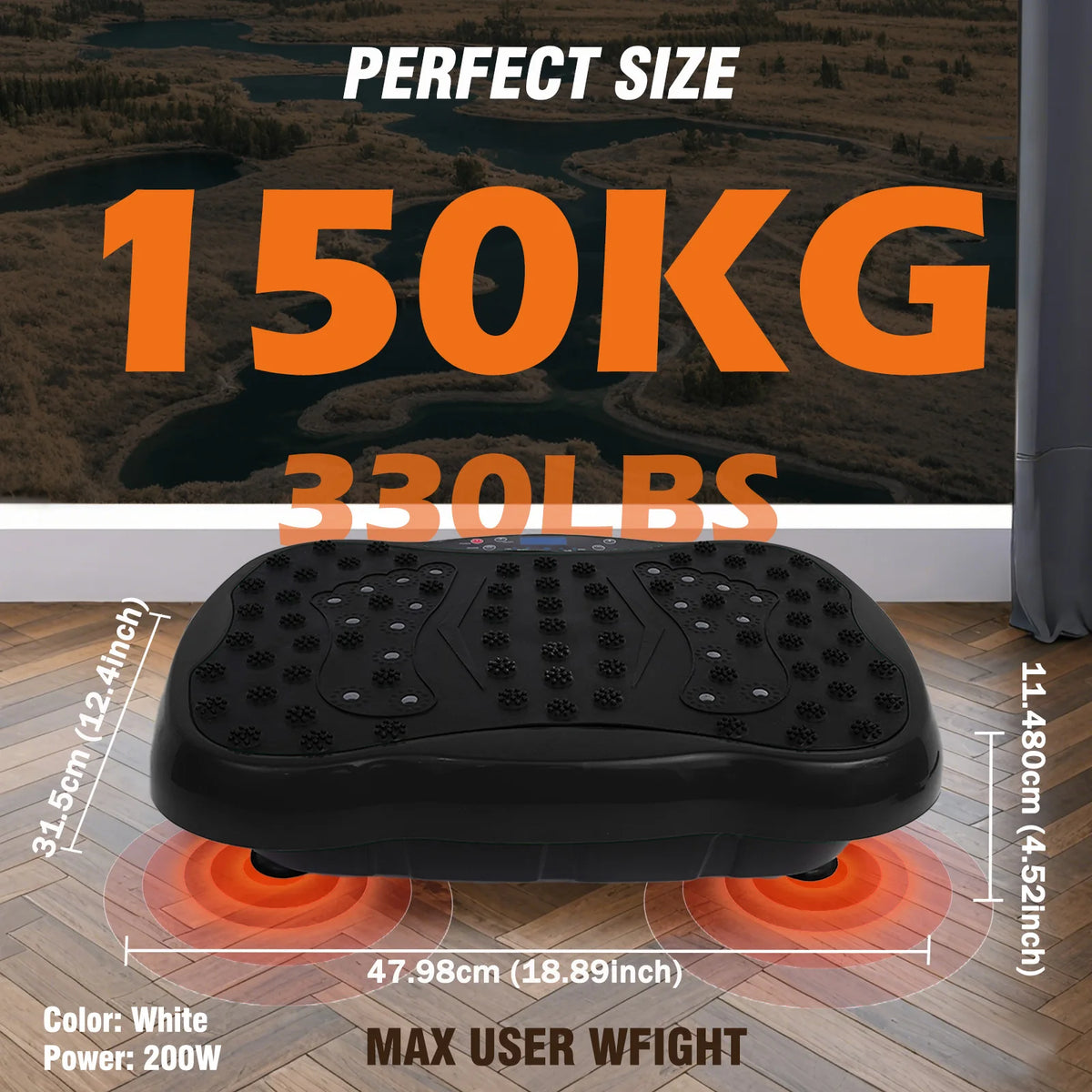Vibration Plate Exercise Machine Full-Body with Resistance Bands Remote Control BL for Home Fitness Weight Loss Fat Burning