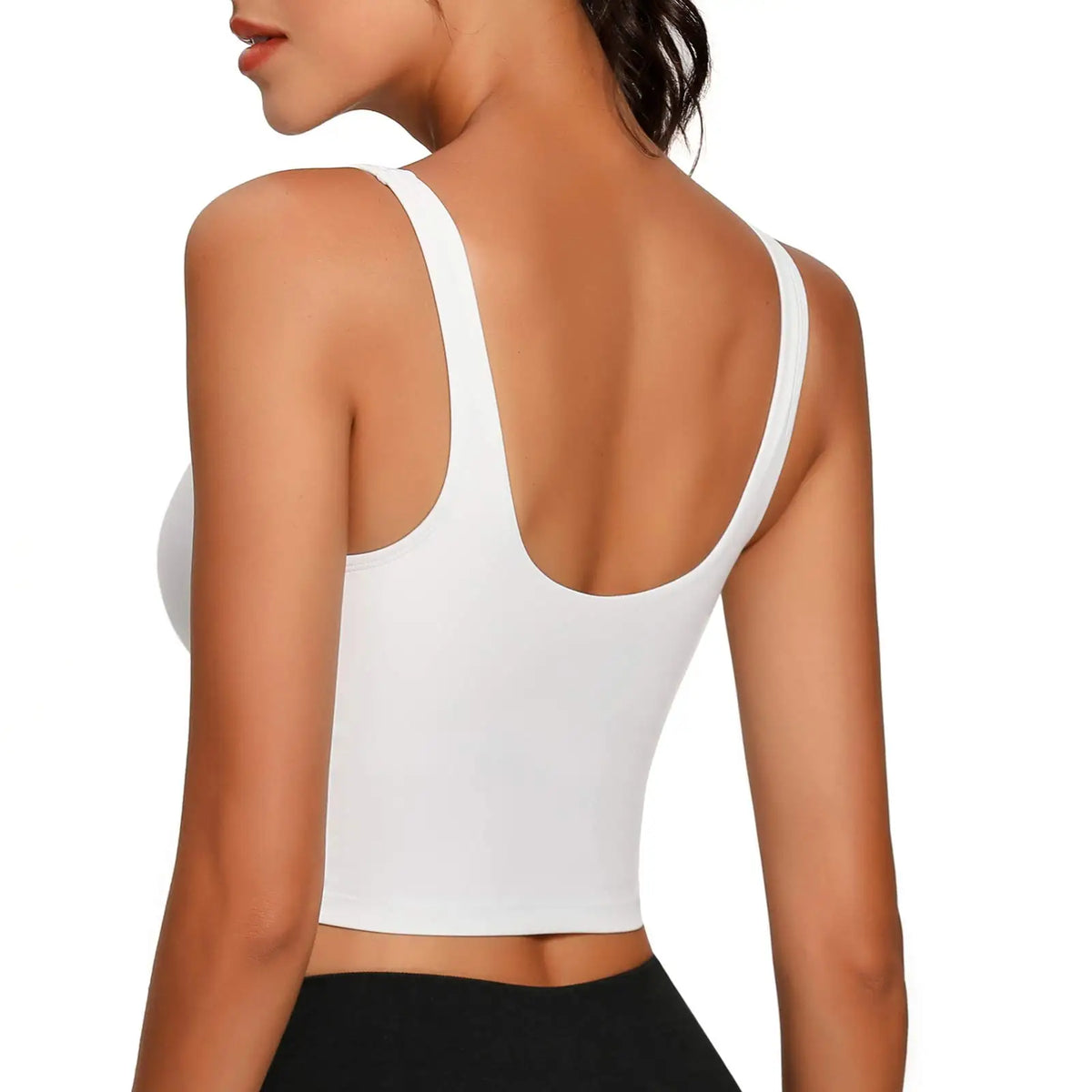 Womens Longline Wirefree Padded Sports Bra for Yoga and Fitness