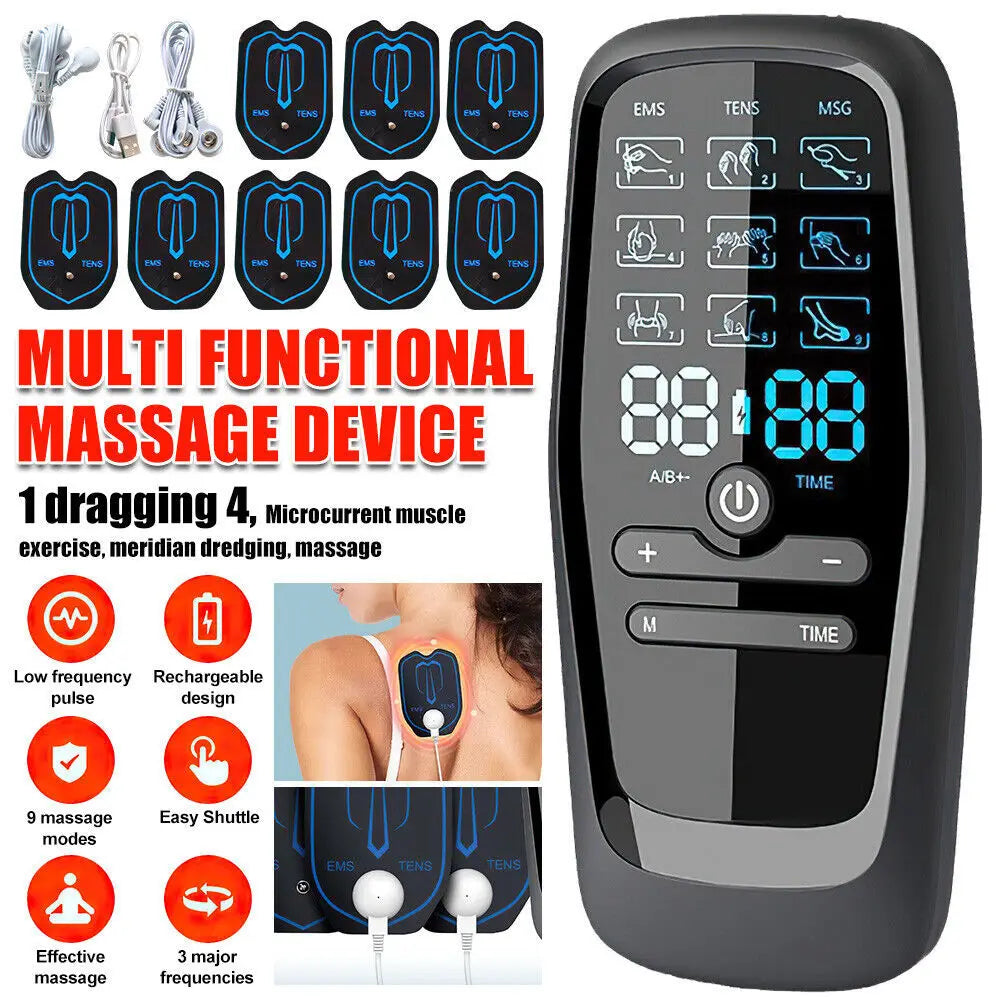 Jitesy Rechargeable TENS EMS Muscle Stimulator Pain Relief Massager