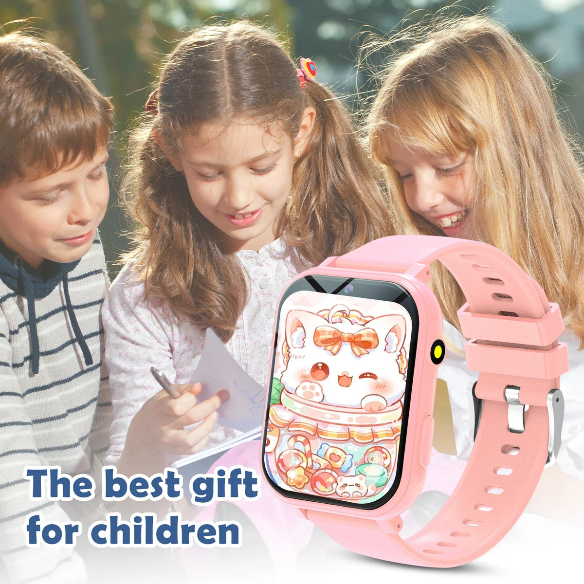 Kids Games Smart Watch 18 Games Camera Waterproof Flashlight Sleep Monitoring For Birthday Holiday Gift Boy Girl Children