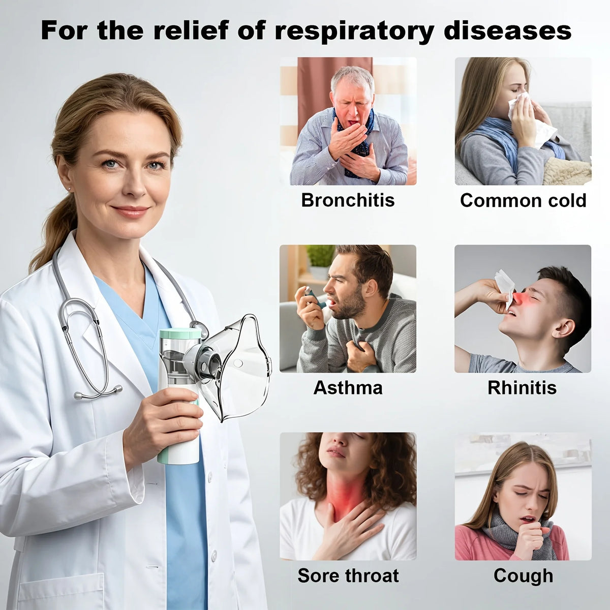 Portable Nebulizer with Delicate, Efficient Atomization - Comfortable to Use, Featuring a High-Value Refined Design, Reusable, and Complete with Multiple Components, Nebulizer for Asthma, Nebulizer Machine for, Portable Nebul