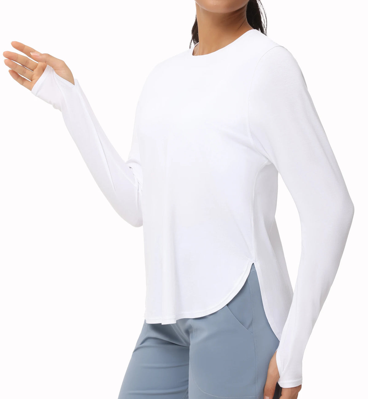 THE GYM PEOPLE Women's Long Sleeve Cotton Yoga Workout Shirt