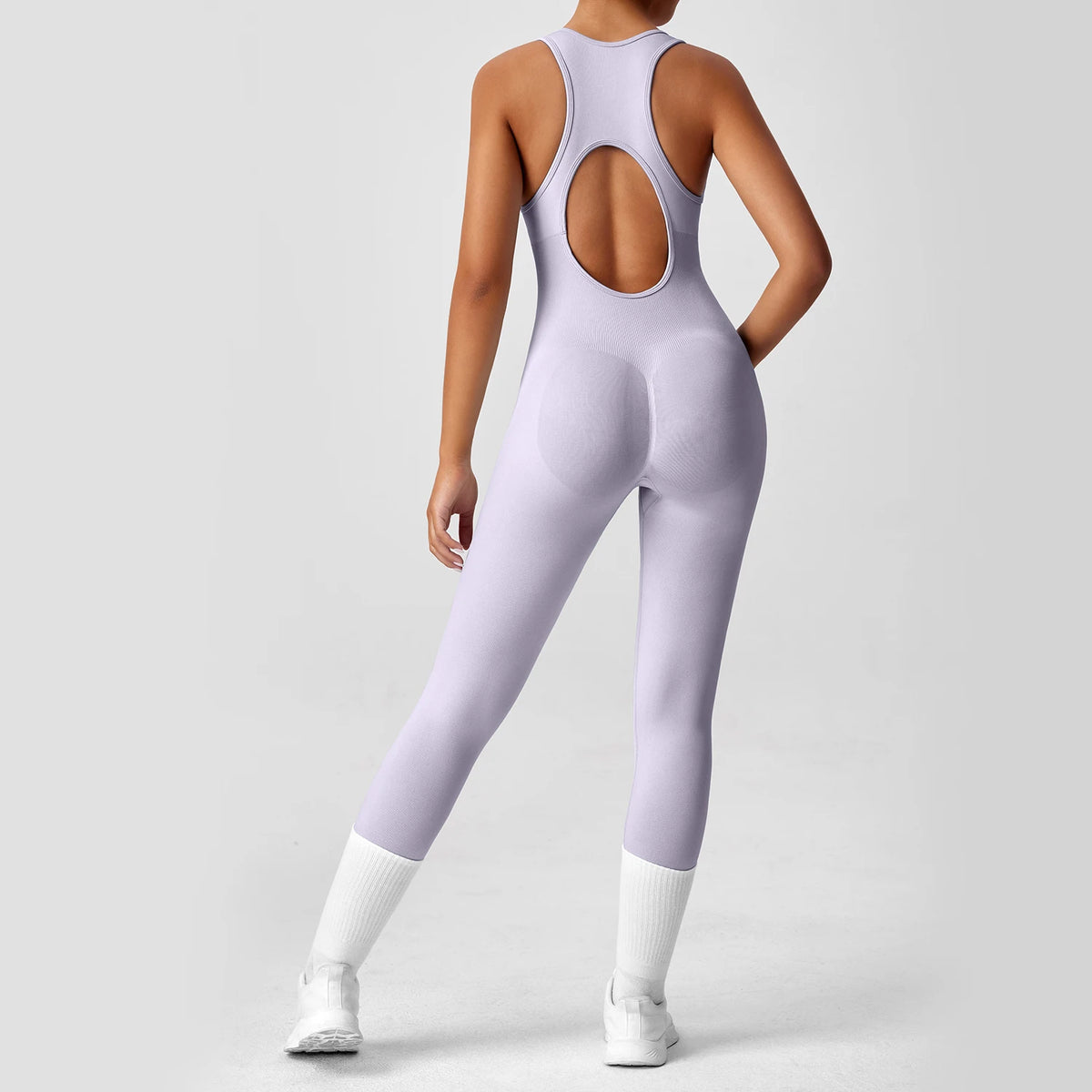 DPSTGYM Seamless V Back Yoga Bodysuit With Tummy Control