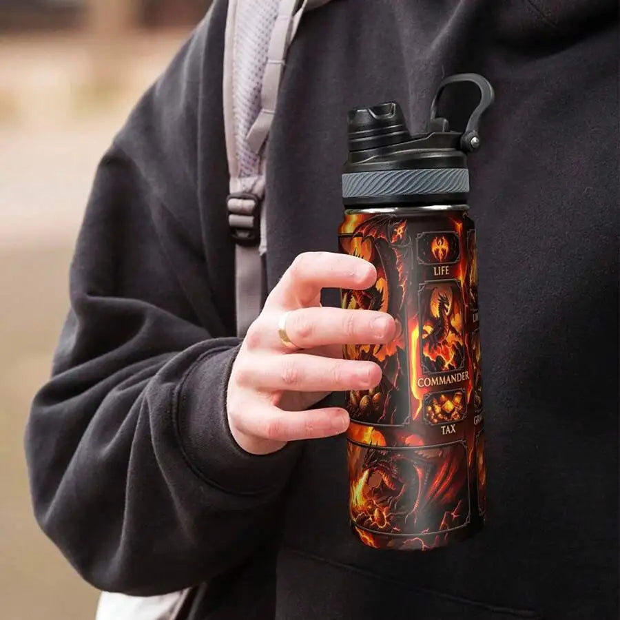 Raid Themed Insulated Water Bottle With Straw And Spout Lid