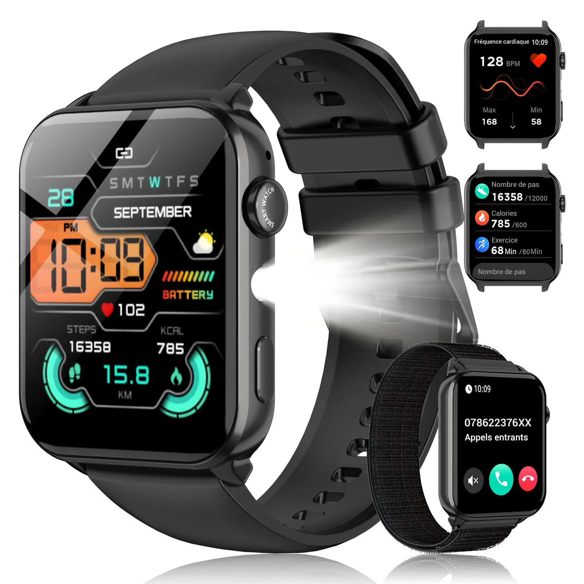 Blackview Smart Watch Fitness Heart Rate Monitor Waterproof Sport Smart Band Wrist Smartwatch for Man Woman Android IOS Phones