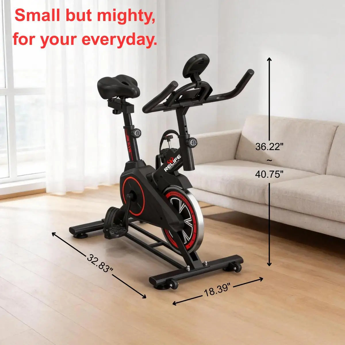 Indoor Cycling Exercise Bike, Belt Driven Stationary Spin Bike with Adjustable Resistance, LCD Monitor & Tablet Holder, Adjustable Seat & Handlebar, Quiet Home Gym Cardio Workout Machine, Max 280 Lbs Weight Capacity