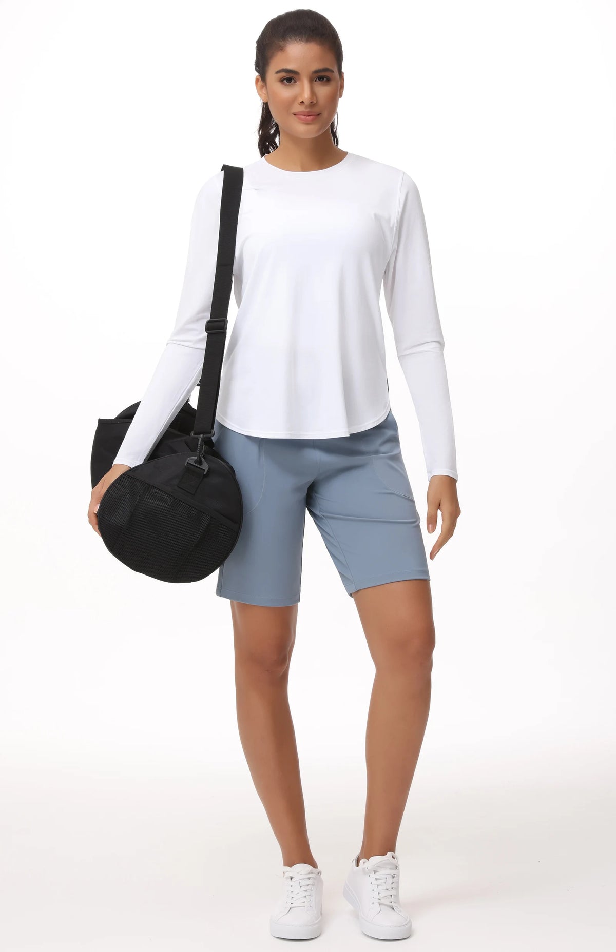 THE GYM PEOPLE Women's Long Sleeve Cotton Yoga Workout Shirt