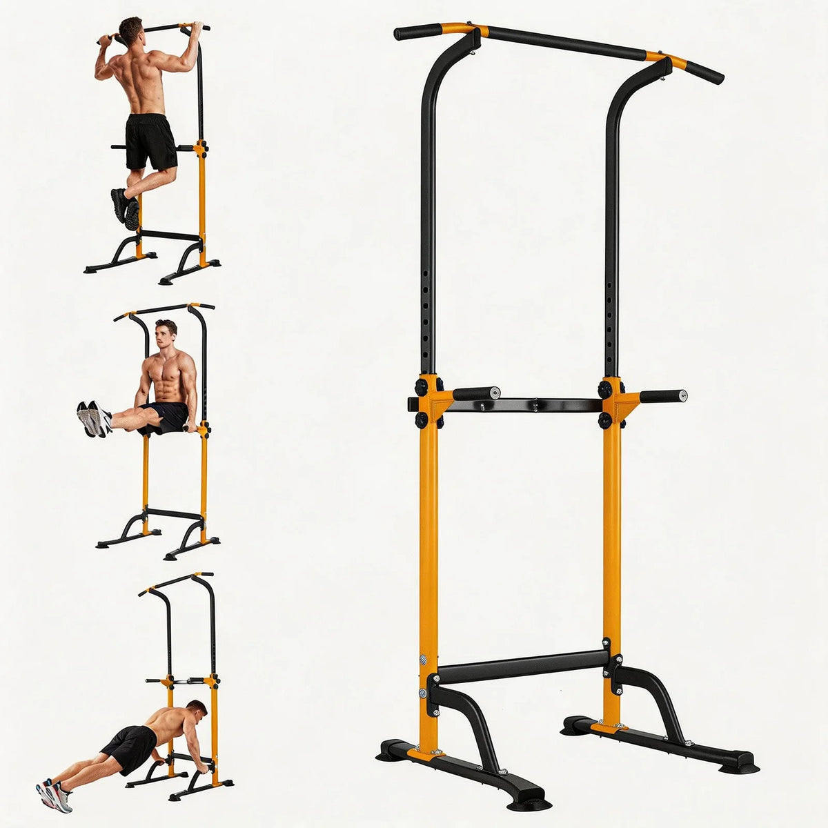 HiMISS Adjustable Power Tower Dip Station Home Gym Strength Trainer