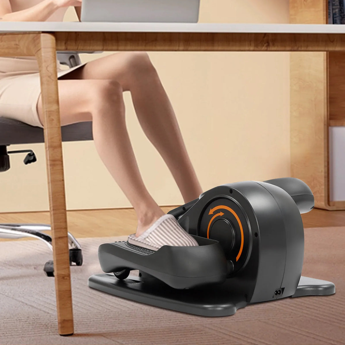 Motorized under Desk Elliptical Machine Foot Pedal Exerciser for Home Workout Compact Elliptical Trainer