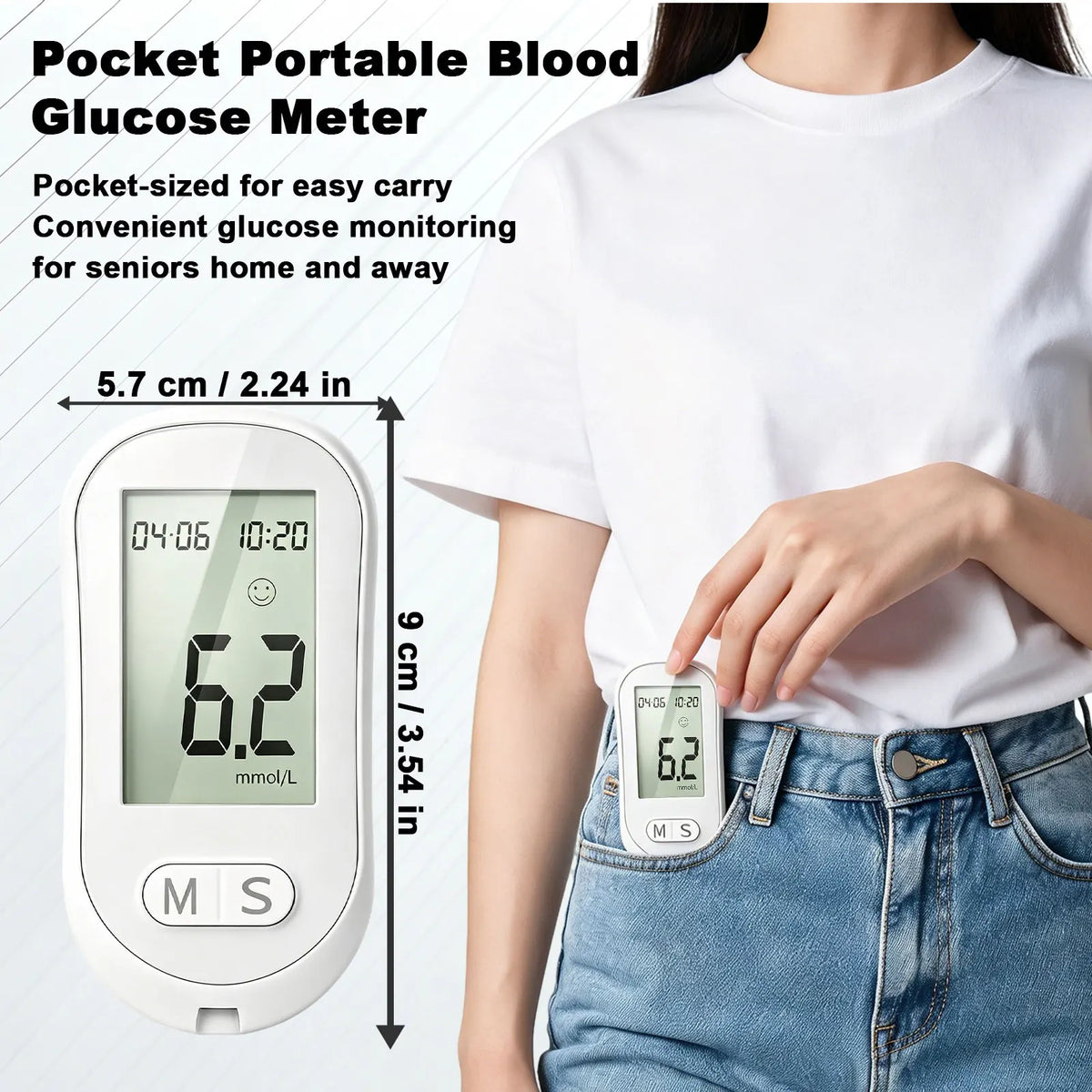 Blood Glucose Monitor Kit, 50 Test Strips & 50 Lancets Blood Sugar Testing Kit with Glucometer and Lancing Device, No Coding, Glucose Monitor for Home Use, Diabetes Testing