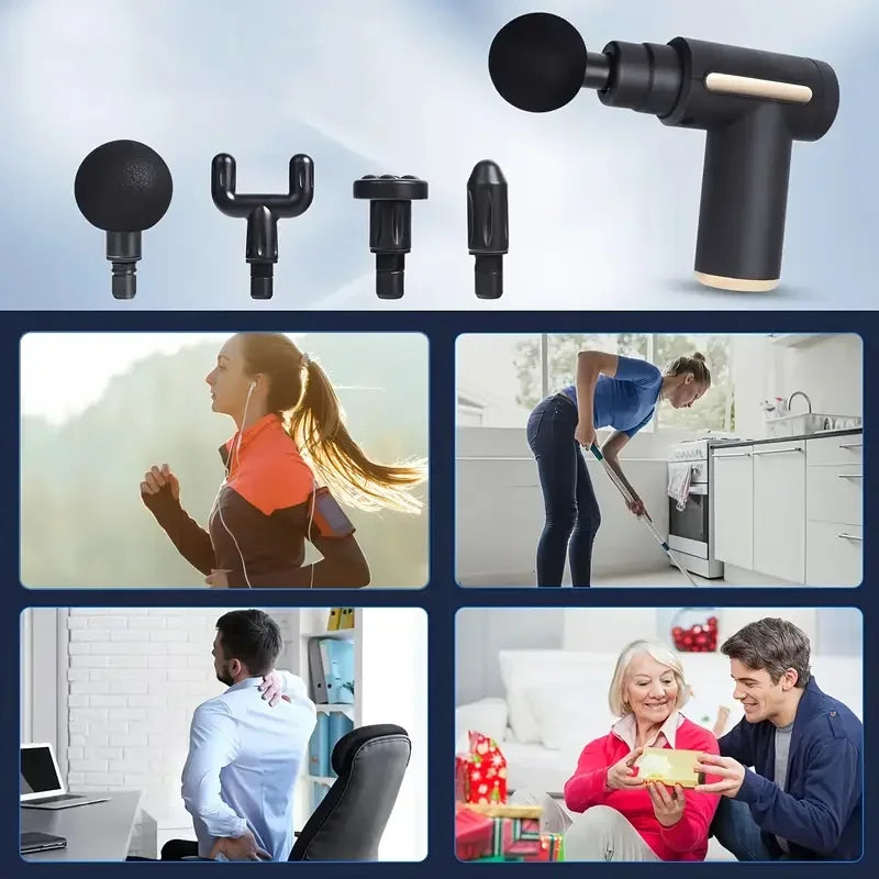 Electric Muscle Relaxation Massage Gun Deep Tissue Body Neck Massager for Fitness Male Female Noise Reduction