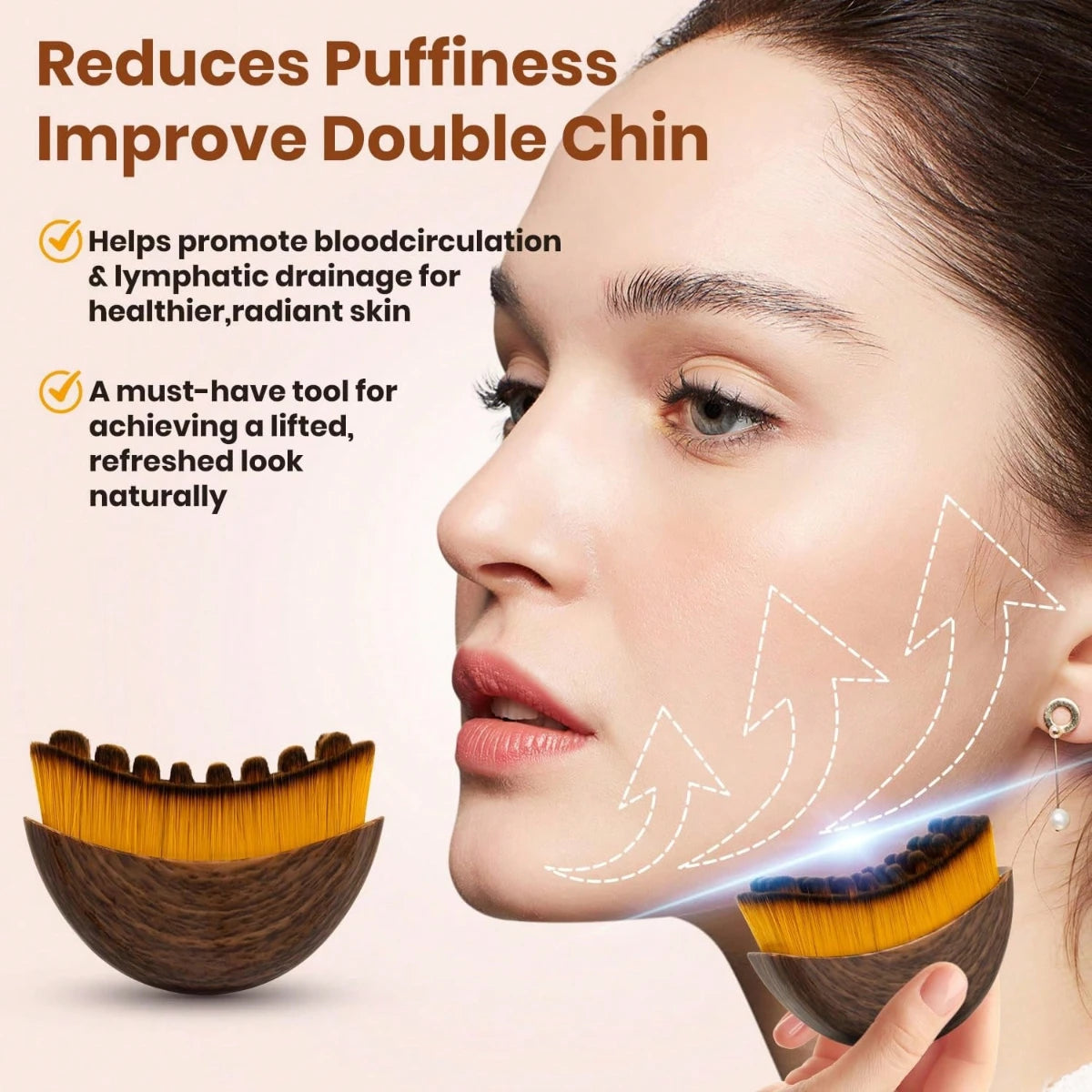 Lymphatic Contour Face Brush for Jawline Sculpting and Facial Massage