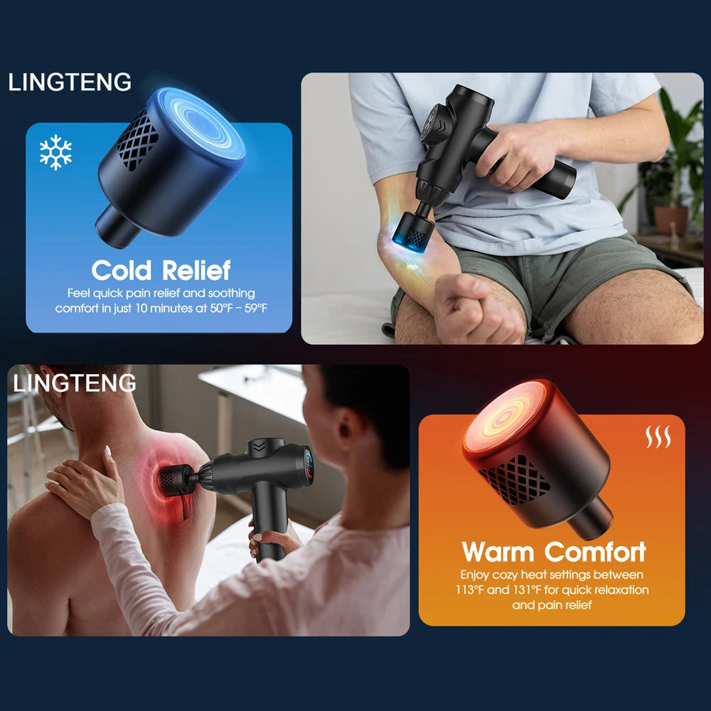 LINGTENG Hot And Cold Deep Tissue Percussion Massage Gun
