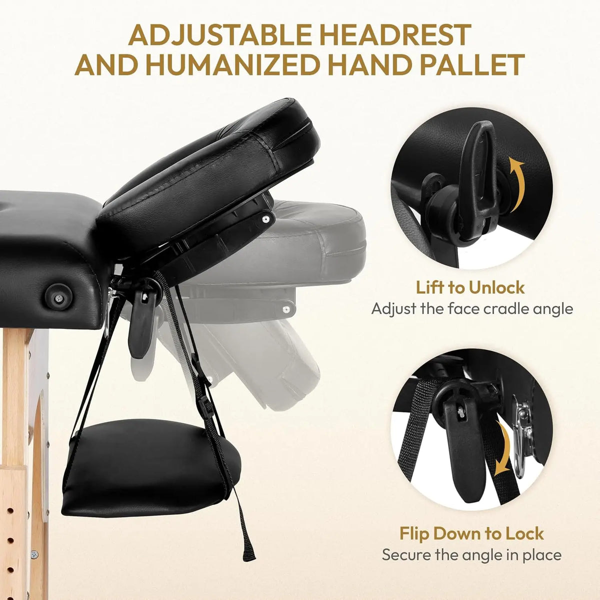 Portable Folding Massage Table with Adjustable Backrest and Headrest