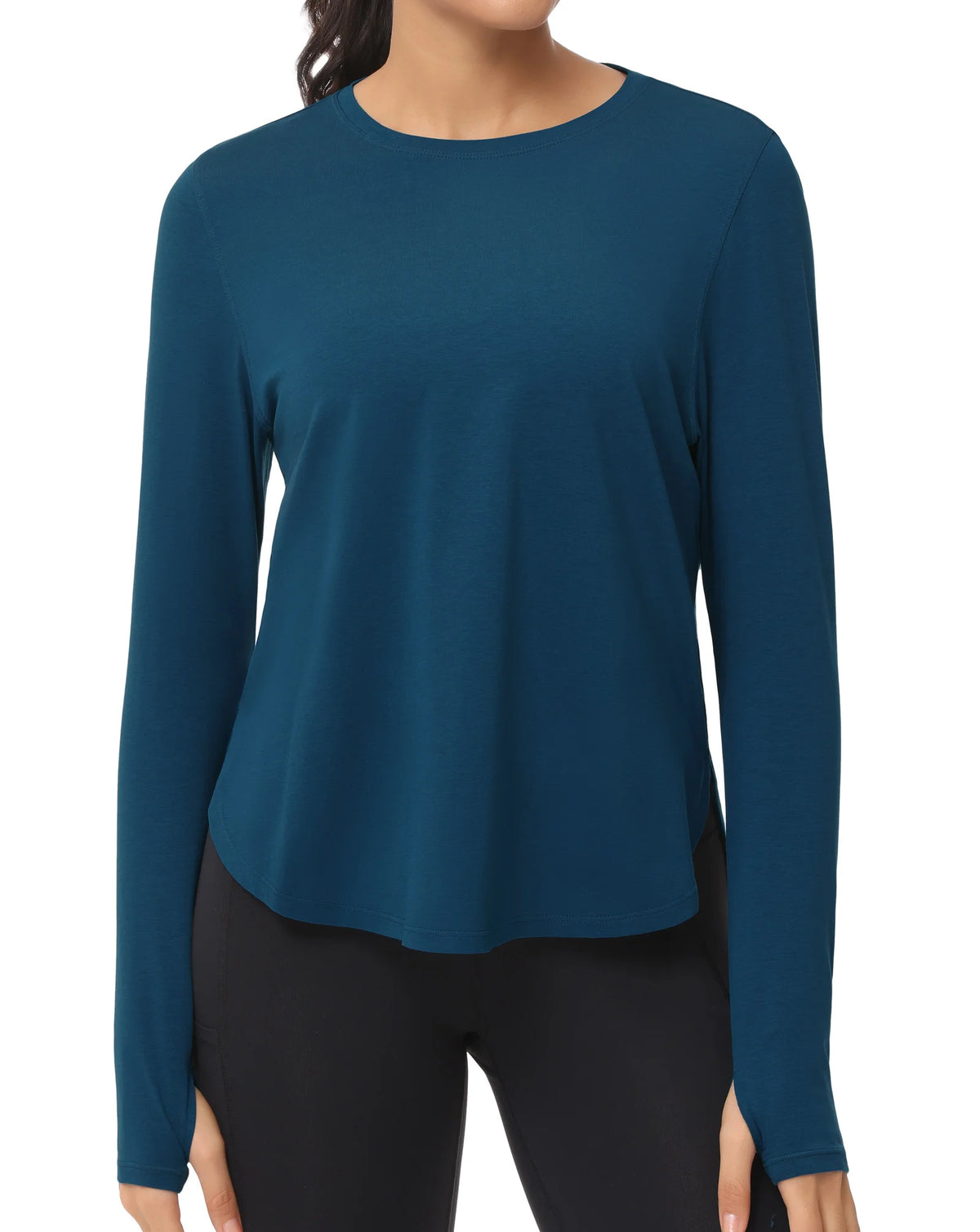 THE GYM PEOPLE Women's Long Sleeve Cotton Yoga Workout Shirt