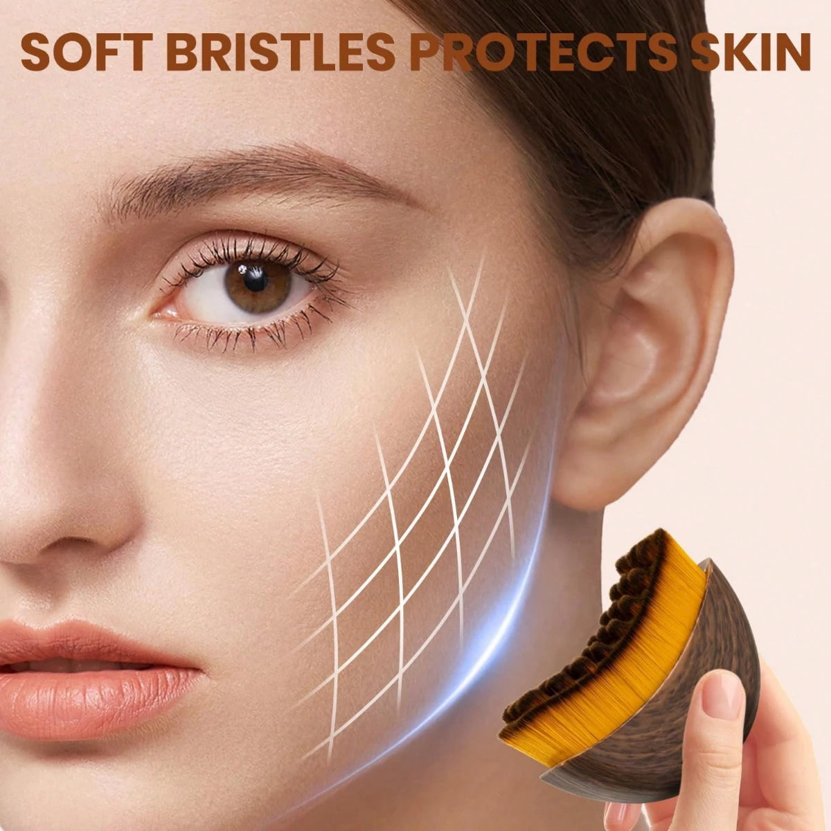 Lymphatic Contour Face Brush for Jawline Sculpting and Facial Massage