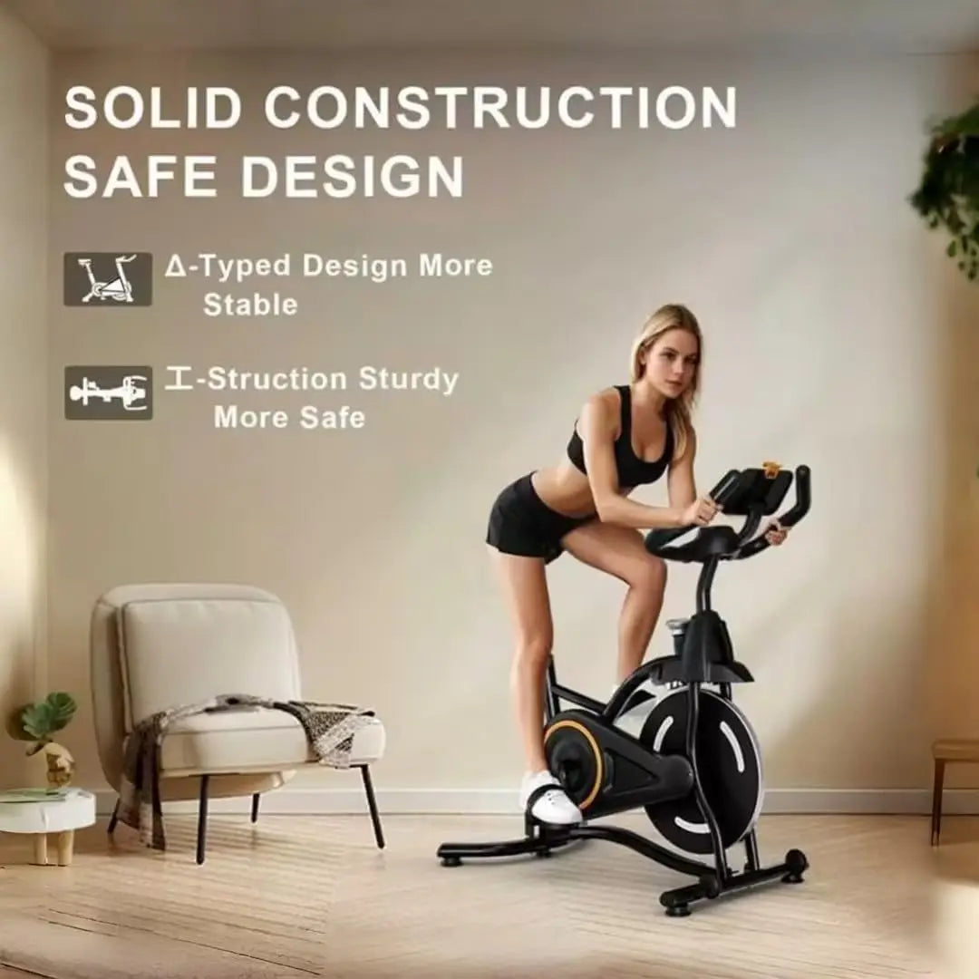 Indoor Spinning Exercise Bike With Adjustable Resistance And Display