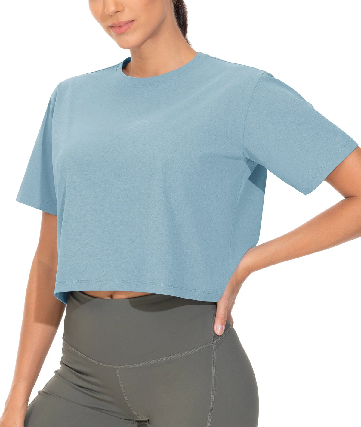 THE GYM PEOPLE Women's Workout Crop Top Yoga Shirt