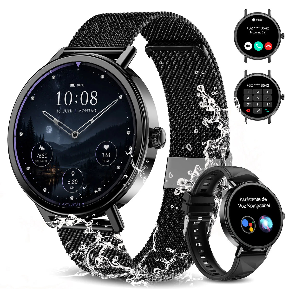 Blackview Smart Watches for Women Android iOS HD Screen Fitness Tracker with Heart Rate IP68 Waterproof Smartwatch Compatible With iPhone Huawei Xiaomi