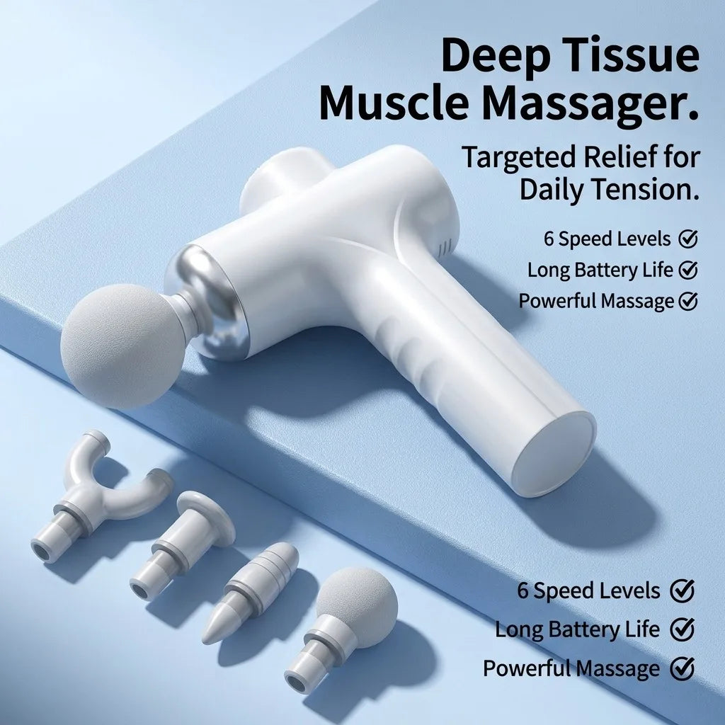 Deep Tissue Percussion Massage Gun for Muscle Recovery and Relaxation