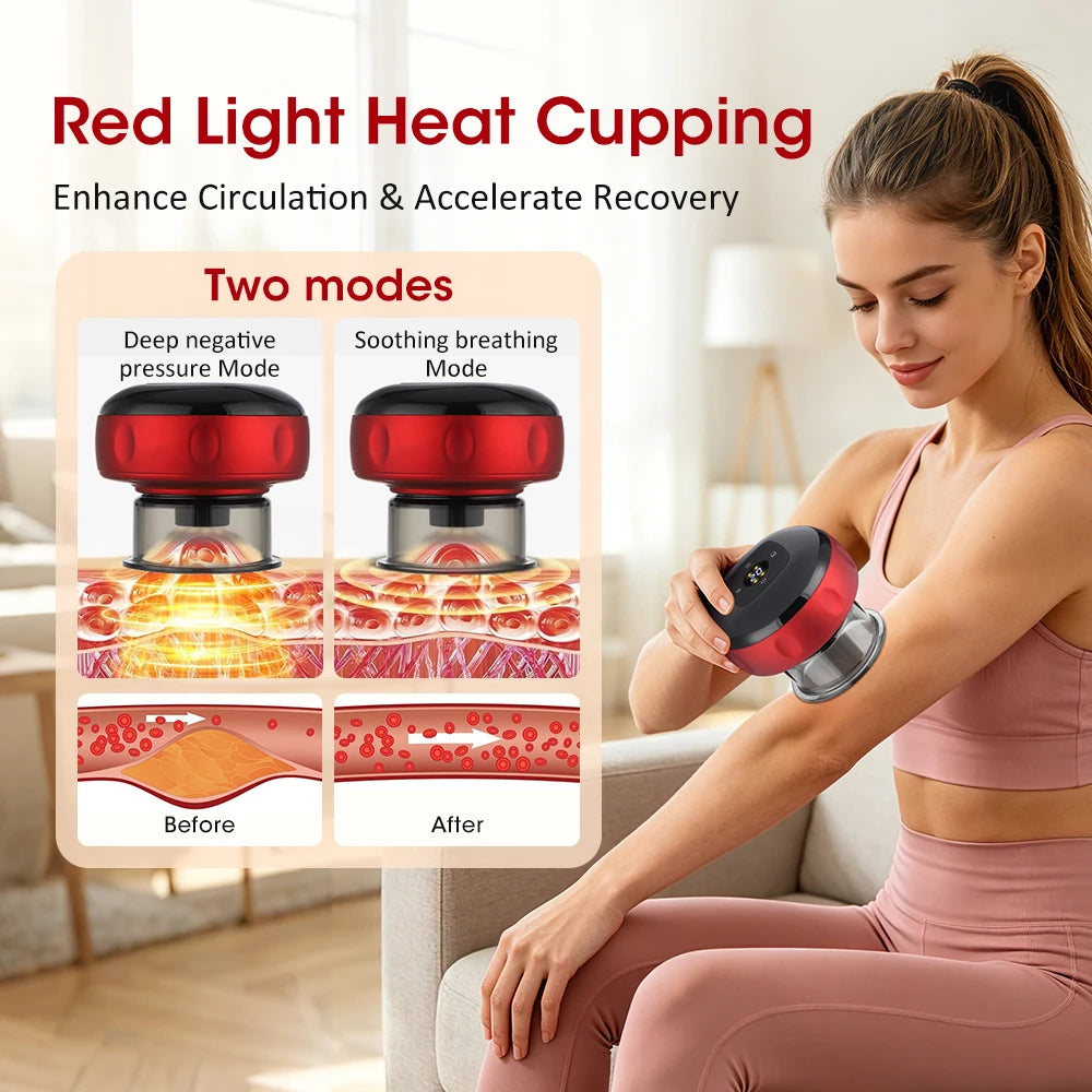 PASTSKY Rechargeable Smart Cupping Device With Adjustable Suction And Heat