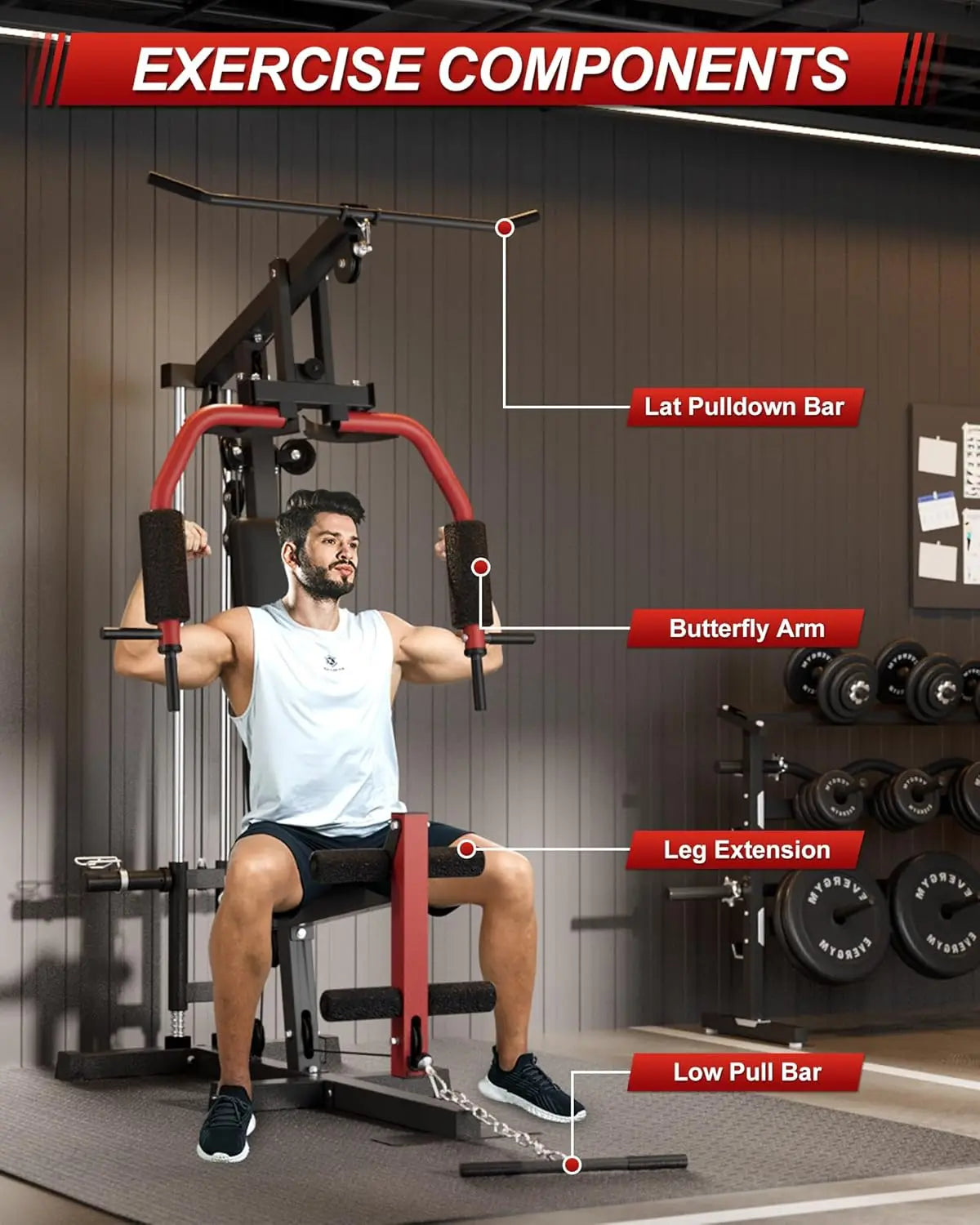HiMISS 5-in-1 Home Gym Machine for Full Body Strength Training