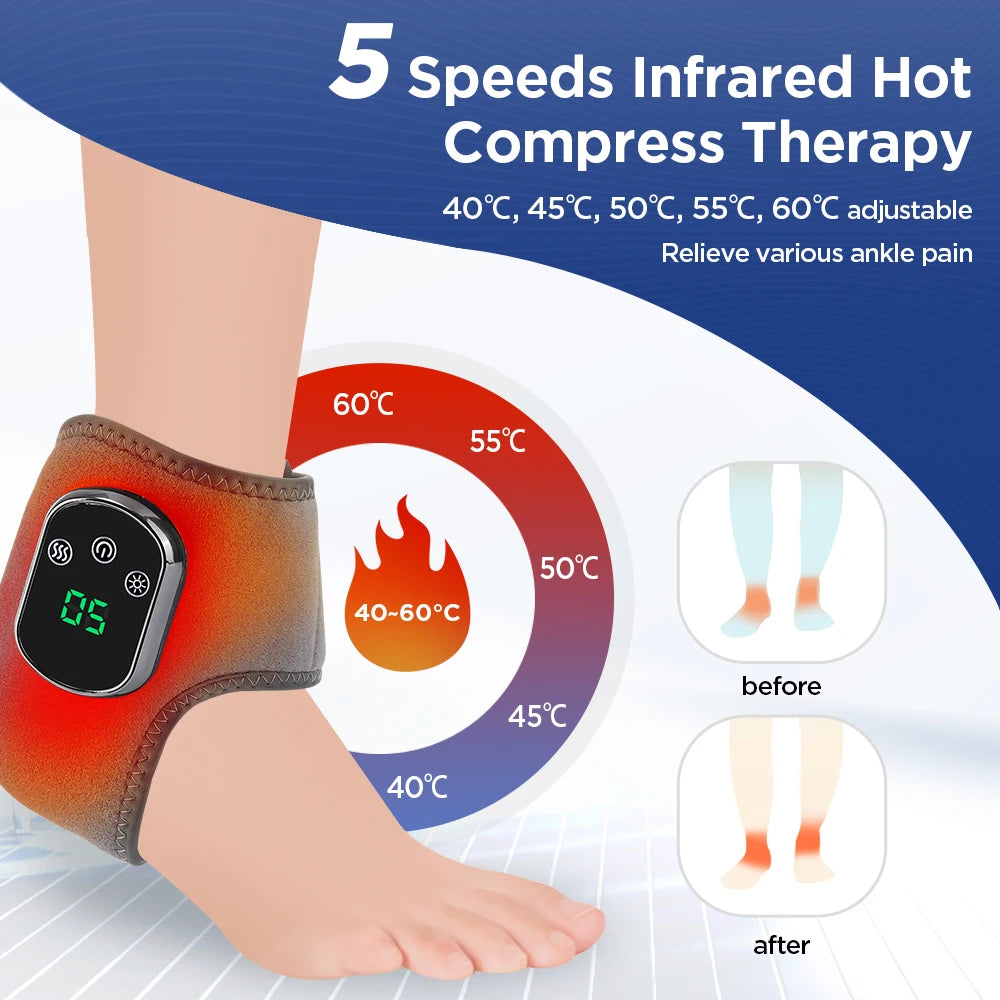 PASTSKY Heated Foot and Ankle Massager With Vibration Relief