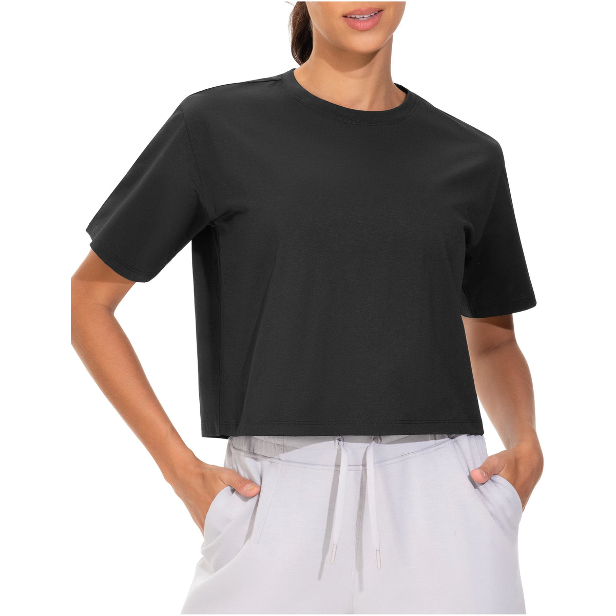 THE GYM PEOPLE Women's Workout Crop Top Yoga Shirt