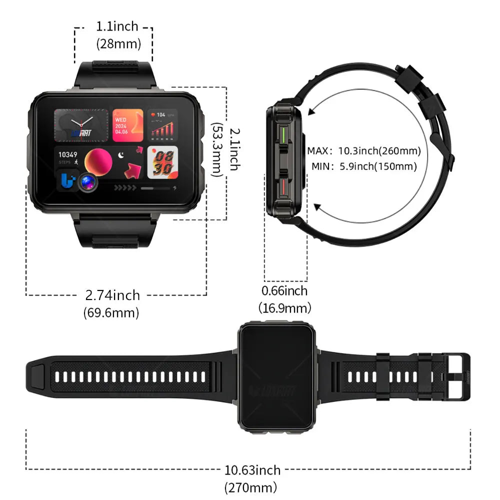 LOKMAT Android Smartwatch Phone With 4G Calling And Dual Cameras