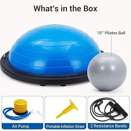 Half Balance Exercise Ball Trainer With Resistance Bands And Pump