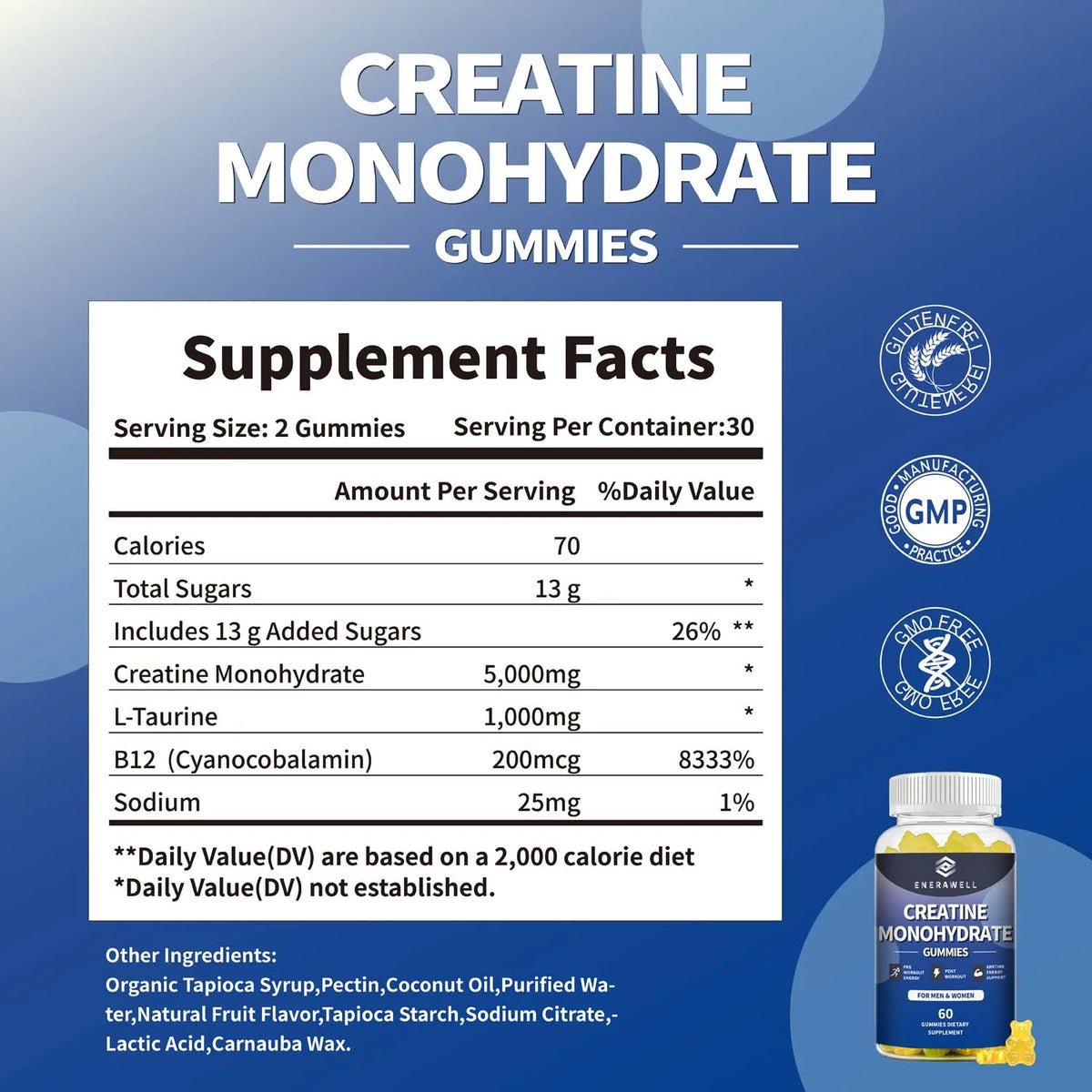 Creatine Monohydrate Gummies for Muscle Support and Athletic Performance