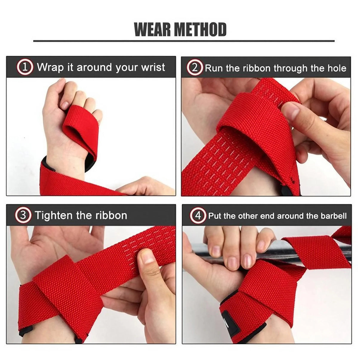 Weightlifting Wrist Straps With Neoprene Padding And Anti Slip Grip