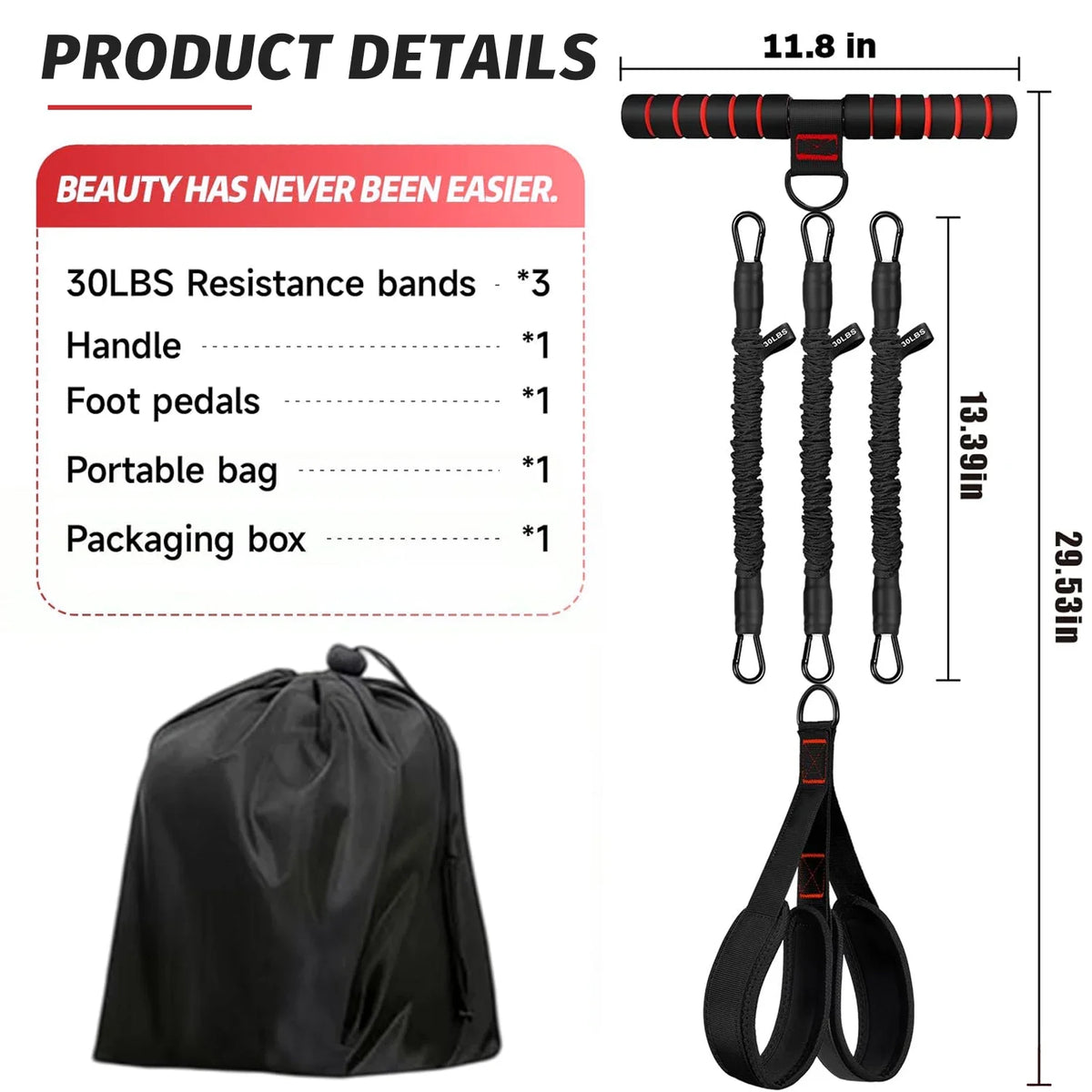 Upgrade Multifunction Pedal Resistance Band Workout Set, Elastic Pull Rope with Handles, Door Anchor & Foot Loops, Full‑Body Home Fitness Training Kit for Abdomen Waist Arm Leg, Pilates Equipment with Storage Bag