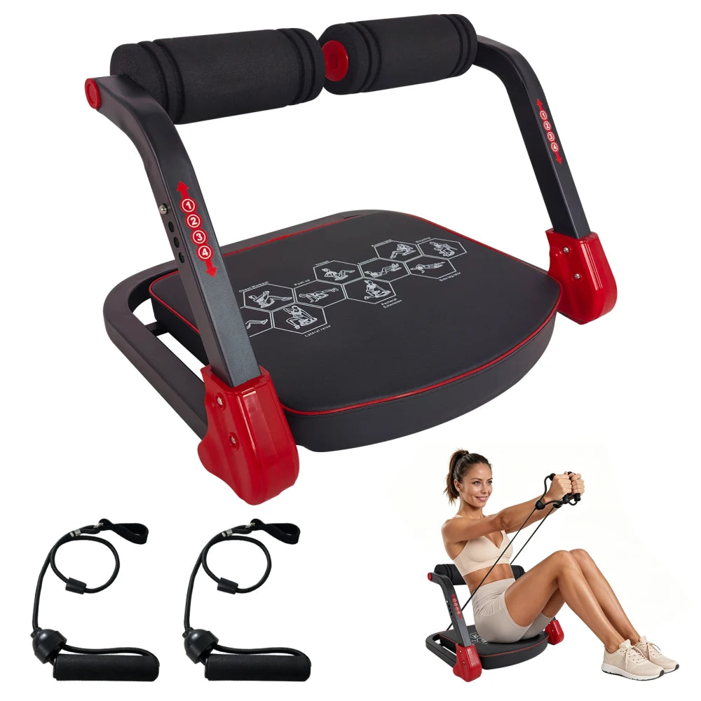 Abdominal Core Trainer Machine with Resistance Bands for Home Gym Ab Workout Strength Training Equipment