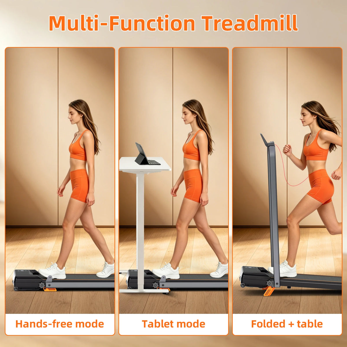 Foldable Home Treadmill With Manual Incline And Quiet Operation