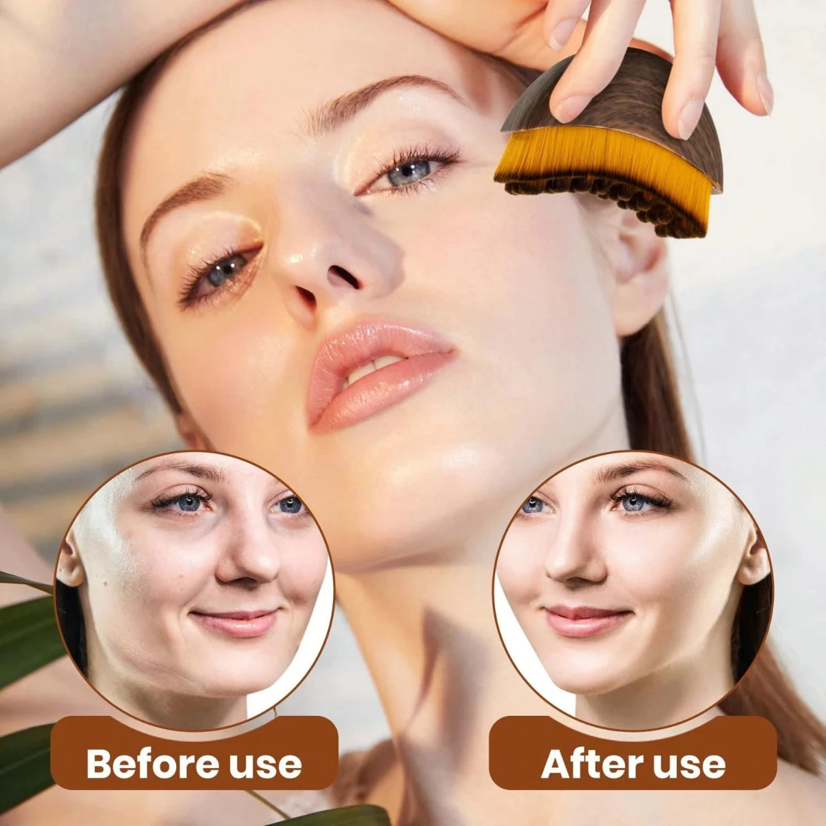 Lymphatic Contour Face Brush for Jawline Sculpting and Facial Massage