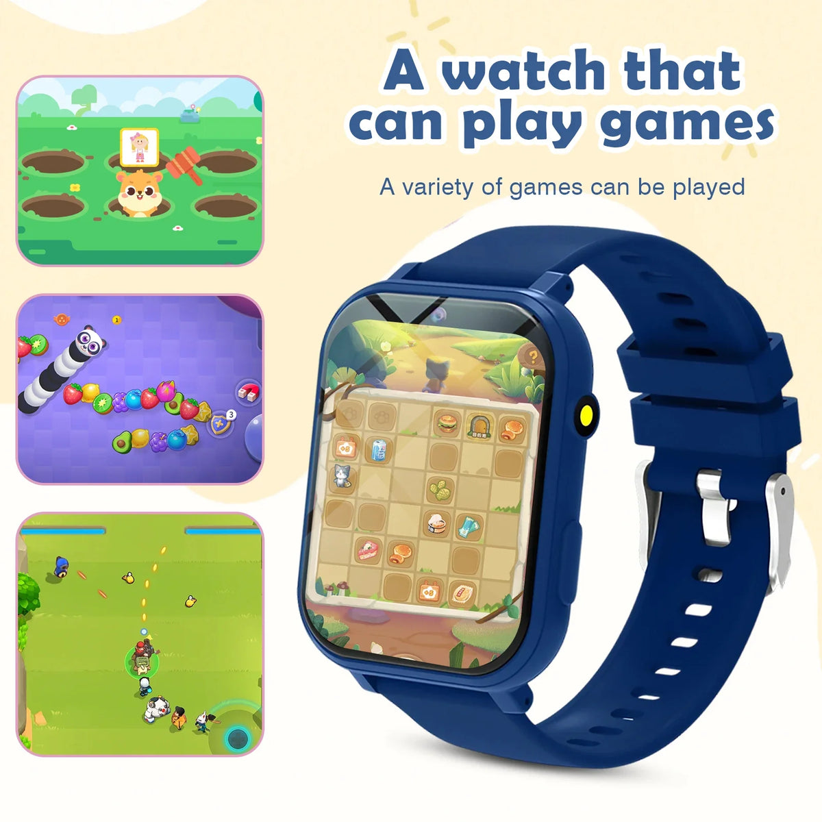 Kids Games Smart Watch 18 Games Camera Waterproof Flashlight Sleep Monitoring For Birthday Holiday Gift Boy Girl Children