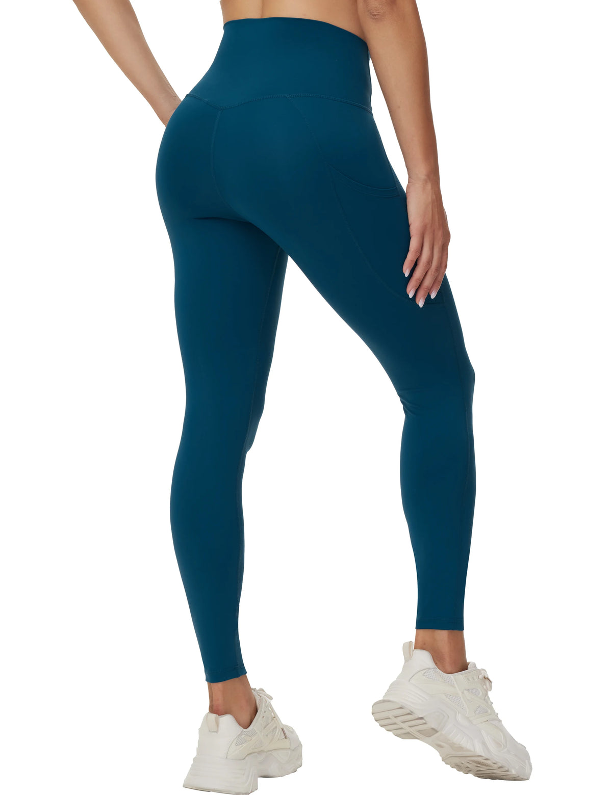 THE GYM PEOPLE Women's Cross Waist Workout Leggings Tummy Control High Waisted Athletic Yoga Pants with Pockets