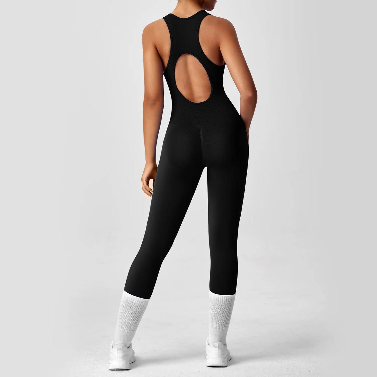 DPSTGYM Seamless V Back Yoga Bodysuit With Tummy Control