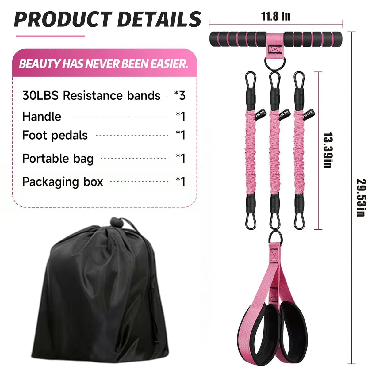 Upgrade Multifunction Pedal Resistance Band Workout Set, Elastic Pull Rope with Handles, Door Anchor & Foot Loops, Full‑Body Home Fitness Training Kit for Abdomen Waist Arm Leg, Pilates Equipment with Storage Bag