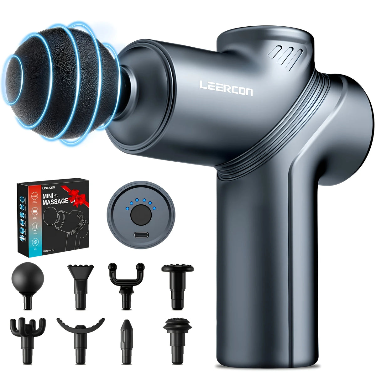LEERCON Muscle Massage Gun With Four Interchangeable Heads For Relief