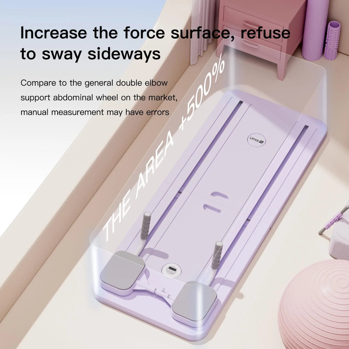 UMAY Foldable Pilates Board Abdominal Trainer With Resistance Tubes
